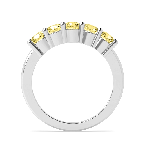 4 Prong Round Alternate diamond and Yellow Lab Grown Diamond Rings