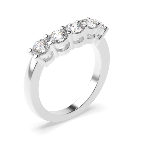 Five Stone Diamond Ring In Platinum 4 Prong Set