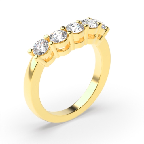 Buy Five Stone Diamond Ring In Platinum 4 Prong Set - Abelini