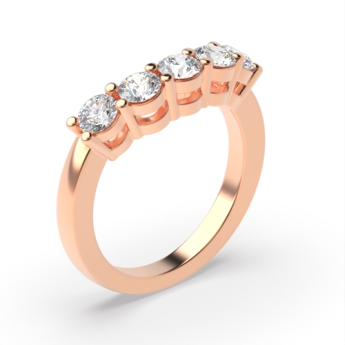 4 Prong Round Rose Gold Mystique quintet Diamond Rings