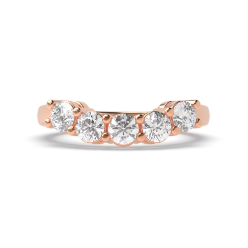 4 Prong Round Rose Gold Mystique quintet Diamond Rings