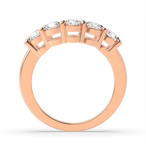 4 Prong Round Rose Gold Mystique quintet Diamond Rings