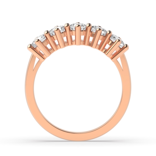 6 Prong Round Rose Gold Elegance Quintet Five Stone Diamond Ring