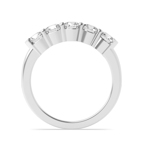 Bezel Setting Round Zenith Quintet Five Stone Diamond Ring