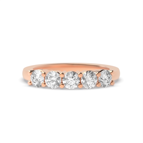 4 Prong Round Rose Gold Regal quintet Diamond Rings