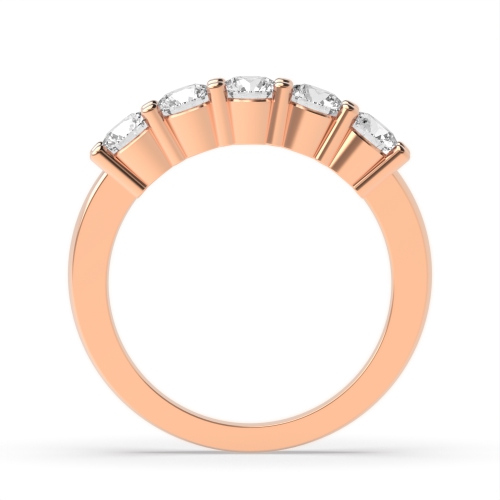 4 Prong Round Rose Gold Regal quintet Diamond Rings