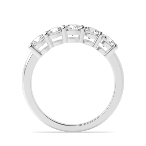 4 Prong Round Veil Quintet Moissanite Five Stone Diamond Ring