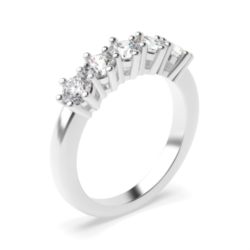 Five Moissanite Ring 6 Prong Setting In Gold / Platinum Different Carats