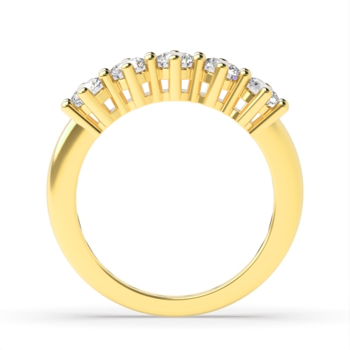 6 Prong Round Yellow Gold Five Stone Diamond Ring