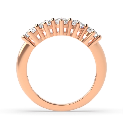 6 Prong Round Rose Gold Elegance Quintet Diamond Rings