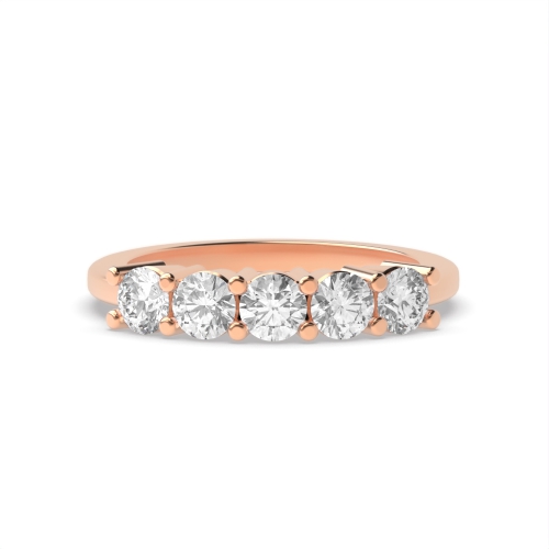 4 Prong Round Rose Gold Luster cascade Diamond Rings