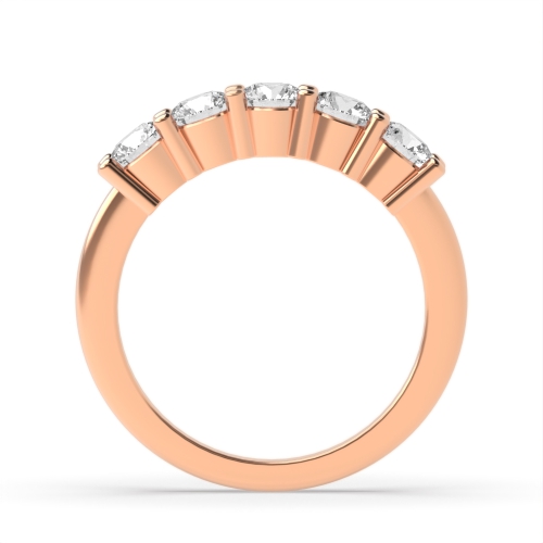 4 Prong Round Rose Gold Luster cascade Diamond Rings