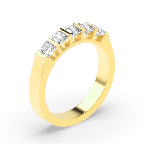 Bar Setting Five Stone Diamond Ring White Gold / Platinum