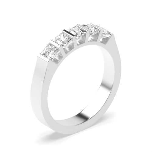 Channel Setting Princess Bar Five Stone Diamond Ring