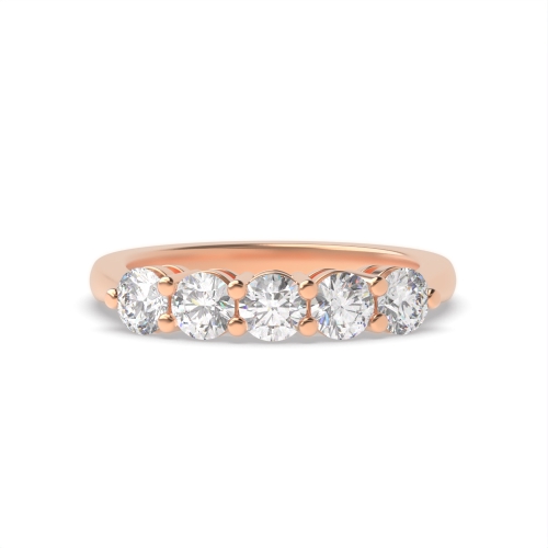 4 Prong Round Rose Gold Zenith Bliss Five Stone Diamond Ring