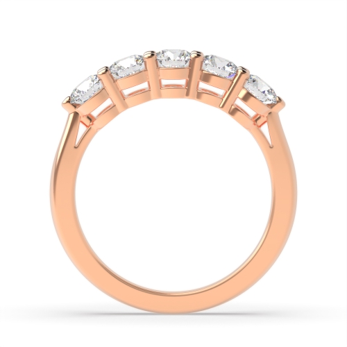 4 Prong Round Rose Gold Zenith Bliss Five Stone Diamond Ring