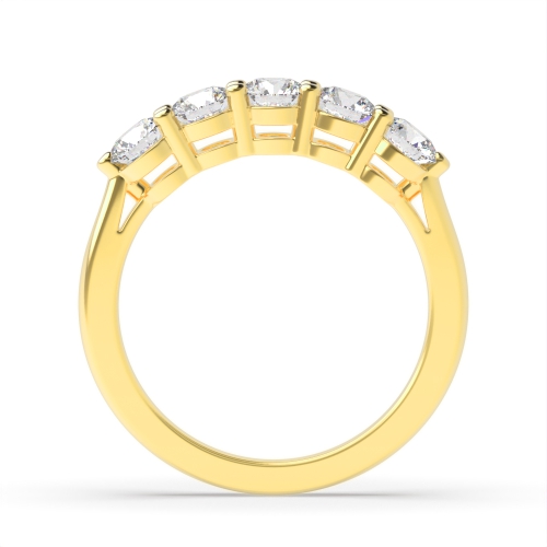 4 Prong Round Yellow Gold Zenith Bliss Five Stone Diamond Ring