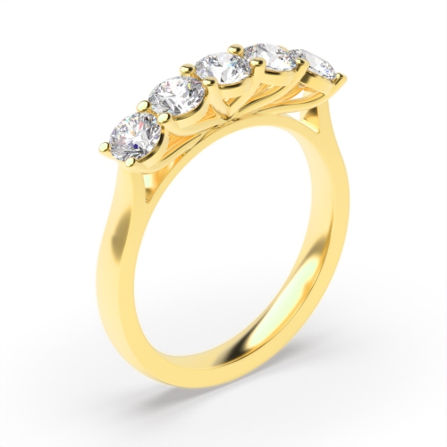 Purchase Round Cut Five Diamond Ring In Platinum - Abelini