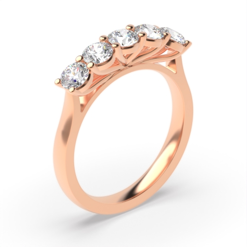 4 Prong Round Rose Gold Radiance regal Diamond Rings
