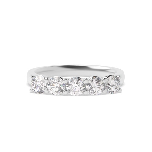 4 Prong Round Radiance Regal Five Stone Diamond Ring