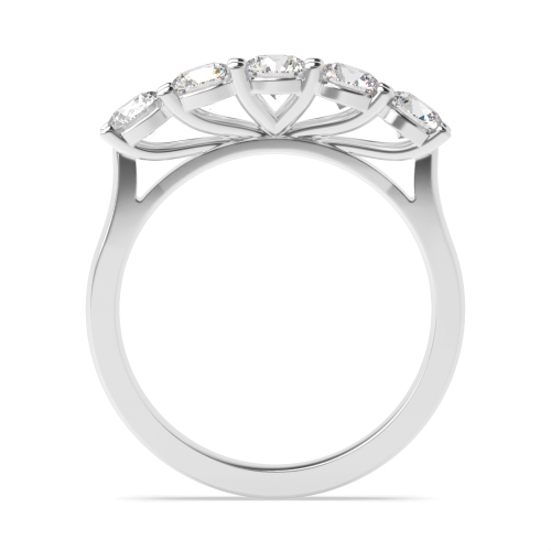 4 Prong Round Radiance Regal Five Stone Diamond Ring