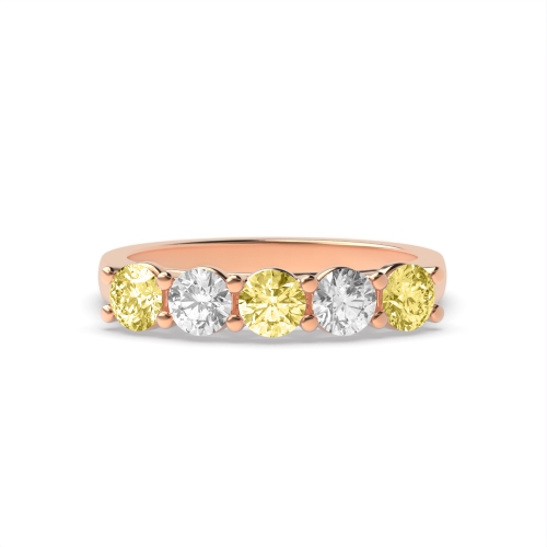 4 Prong Round Rose Gold Duet Dazzle Diamond Rings