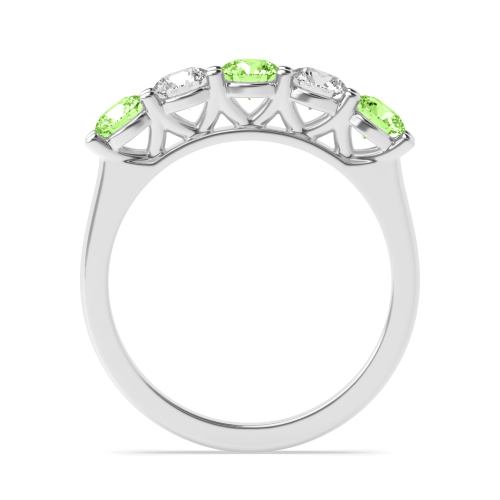 4 Prong Round Duet Dazzle Green Lab Grown Diamond Rings