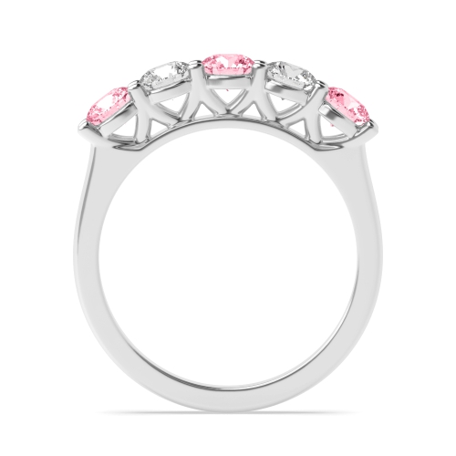 4 Prong Round Duet Dazzle Pink Lab Grown Diamond Rings