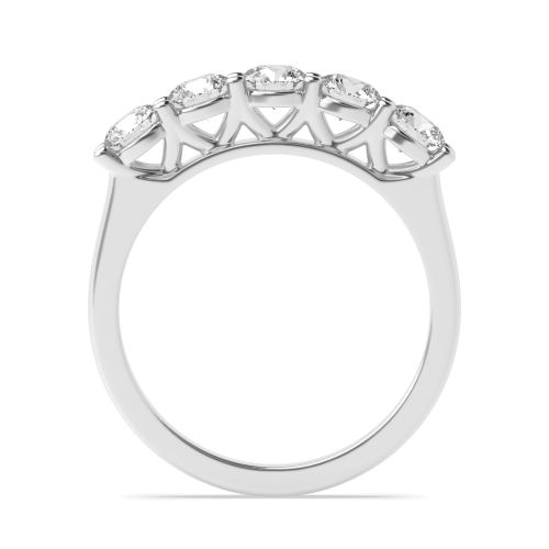 4 Prong Round Luminous Regal Five Stone Diamond Ring