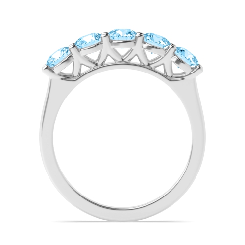 4 Prong Round Crossover alternate Blue Lab Grown Diamond Rings