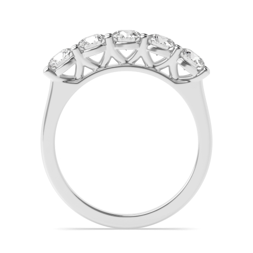 4 Prong Round Luminous Regal Moissanite Five Stone Diamond Ring