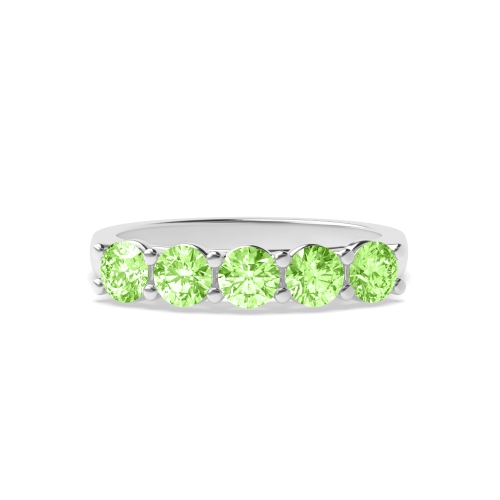 4 Prong Round Crossover alternate Green Lab Grown Diamond Rings