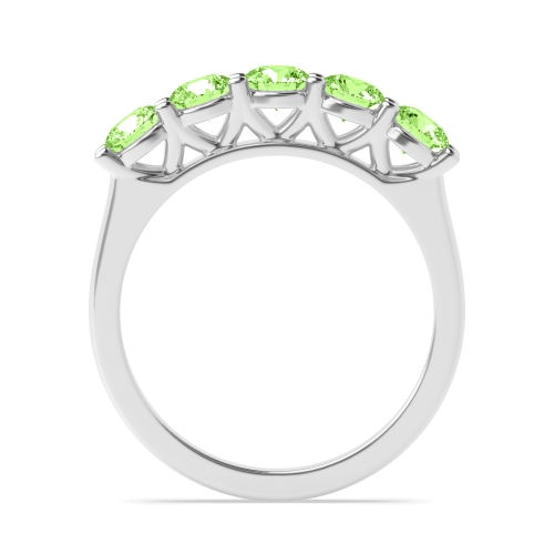 4 Prong Round Crossover alternate Green Lab Grown Diamond Rings