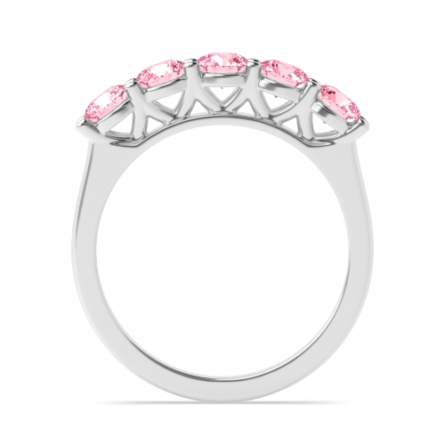 4 Prong Round Crossover alternate Pink Lab Grown Diamond Rings