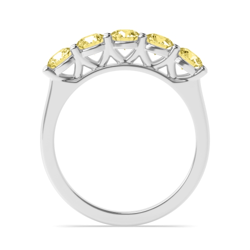 4 Prong Round Crossover alternate Yellow Lab Grown Diamond Rings
