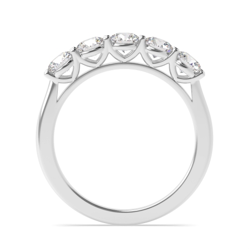 4 Prong Round Whispering Echo Five Stone Diamond Ring