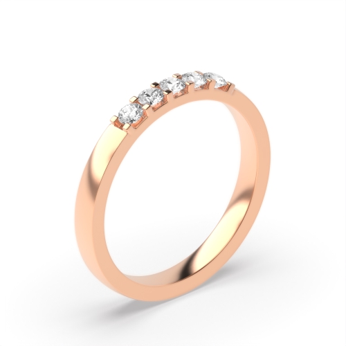 4 Prong Setting Five Stone Diamond Ring In Gold, Platinum And Different Carats