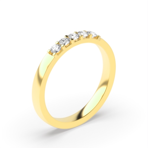 4 Prong Setting Five Stone Diamond Ring In Gold, Platinum And Different Carats