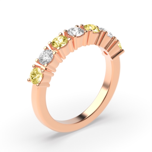 4 Prong Round Rose Gold Alterna-Beam Diamond Rings