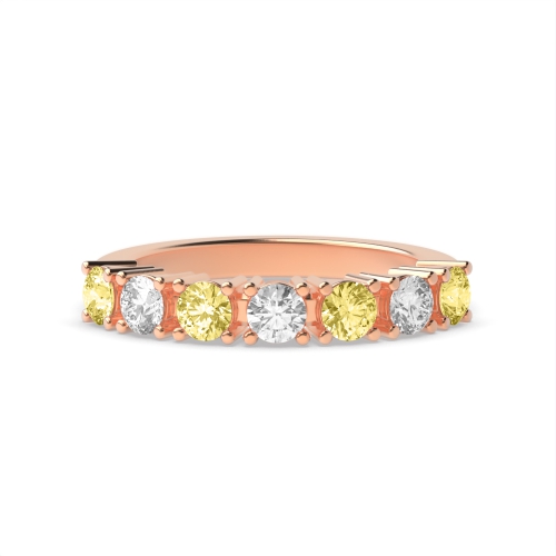 4 Prong Round Rose Gold Alterna-Beam Diamond Rings