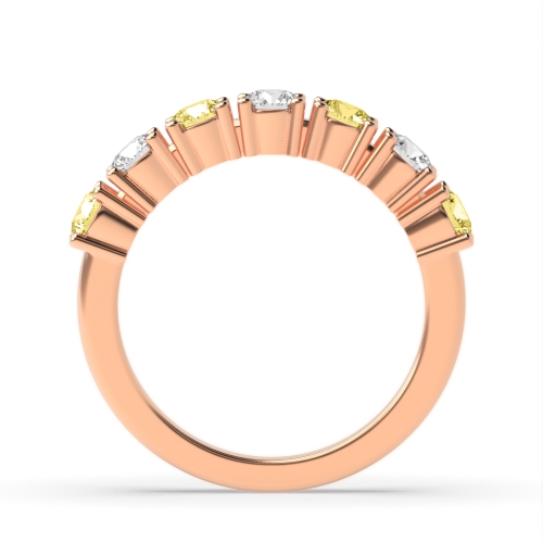 4 Prong Round Rose Gold Alterna-Beam Diamond Rings