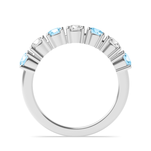 4 Prong Round Alterna-Beam Blue Lab Grown Diamond Rings