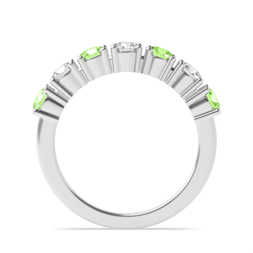 4 Prong Round Alterna-Beam Green Lab Grown Diamond Rings