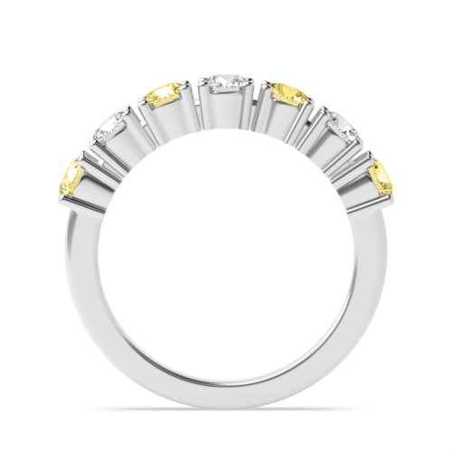 4 Prong Round Alterna-Beam Seven Stone Diamond Rings