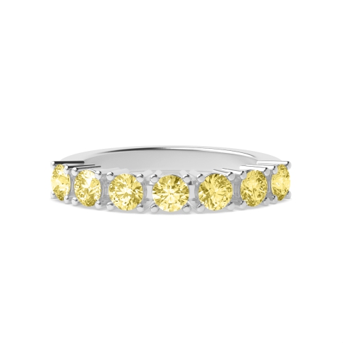 4 Prong Round Fancy Yellow Lab Grown Diamond Rings