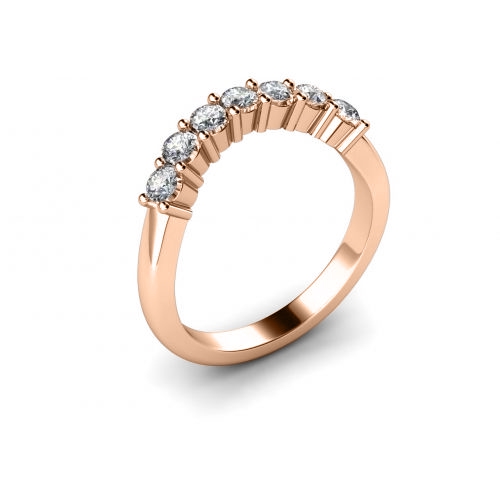 4 Prong Round Rose Gold Sevenfold lustre Diamond Rings