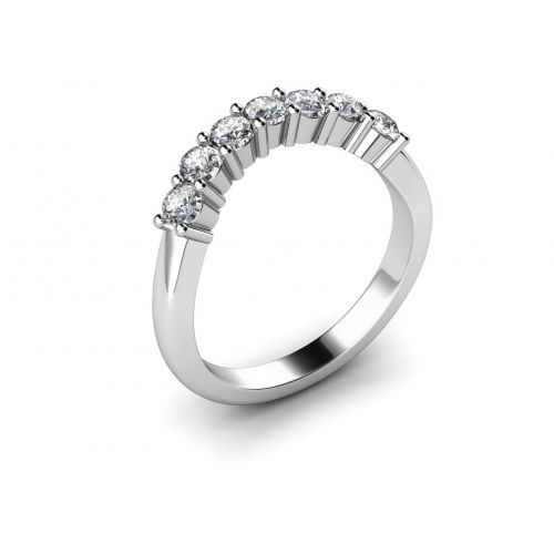 4 Prong Round Sevenfold lustre Seven Stone Diamond Rings