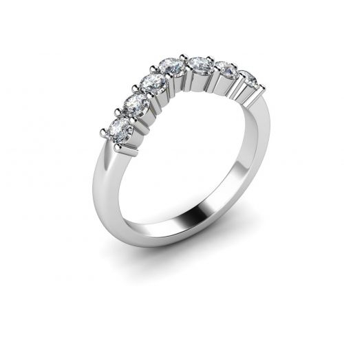Buy 4 Prong Setting Seven Stone Diamond Ring Rose Gold - Abelini