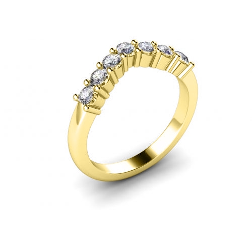 Buy 4 Prong Setting Seven Stone Diamond Ring Rose Gold - Abelini