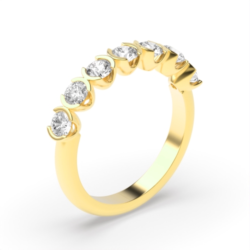 Buy Semi Bezel Setting Seven Stone Diamond Ring - Abelini